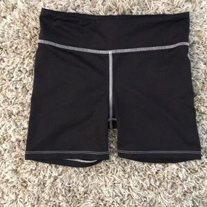 Black spandex workout shorts